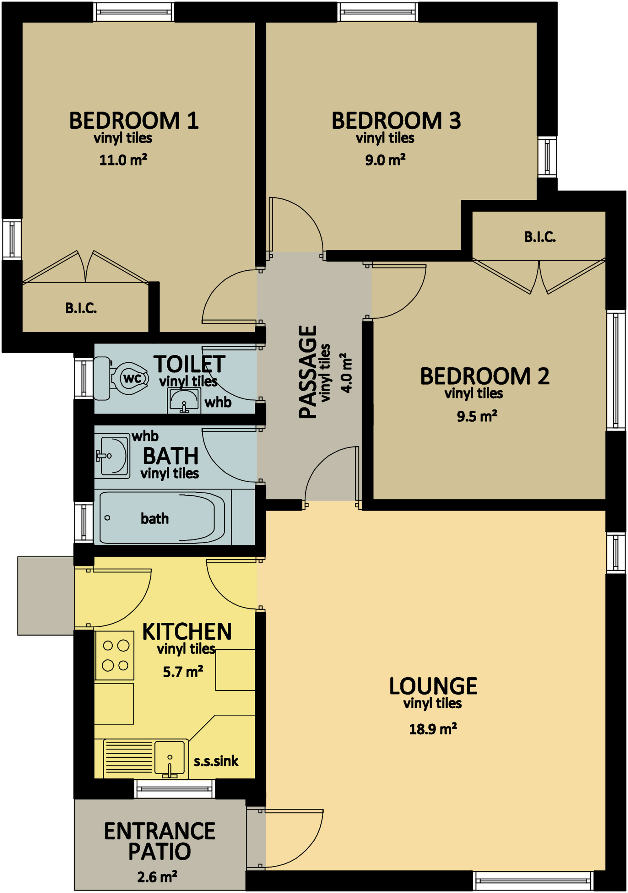 House Plans 3 Bedrooms In Botswana